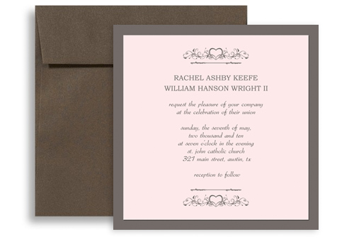 Western American Style Wedding Invitation Templates 5x5 in Square